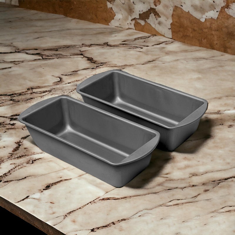 OvenStuff G & S Metal Products Company OvenStuff Nonstick Large Loaf Baking Pan, Set of 2, Gray - Image 3